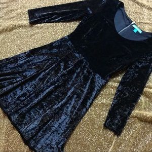 Black Crushed Velvet Dress